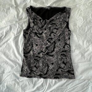 Ann Taylor Black Floral Top